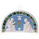 Bajorrelieve cerámica semicircular Virgen niño en brazos 30x25 Deruta s1