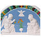 Bajorrelieve cerámica semicircular Virgen niño en brazos 30x25 Deruta s2