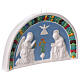 Bajorrelieve cerámica semicircular Virgen niño en brazos 30x25 Deruta s3