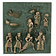Fliese San Zeno Verona aus Bronze mit Geburt Christi, Schäfern und den Heiligen Drei Königen mit Haken. s1