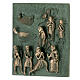 Fliese San Zeno Verona aus Bronze mit Geburt Christi, Schäfern und den Heiligen Drei Königen mit Haken. s2