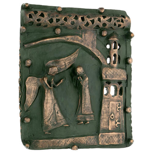 Bronze-Kachel von San Zeno aus Verona mit Darstellung der Verkűndigung, 50 cm 3