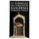 Annonciation bronze tile of San Zeno of Verona on antique finish wood s6