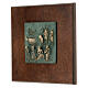 Nativity Scene with shepherds and Wise Men, bronze tile of San Zeno of Verona on antique finish wood s3