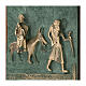 Flight from Egypt, bronze tile of San Zeno of Verona on antique finish wood s2