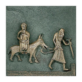Kachel von San Zeno aus Verona mit Darstellung der Flucht aus Ägyptenaus Bronze und Plexiglas, 7 cm