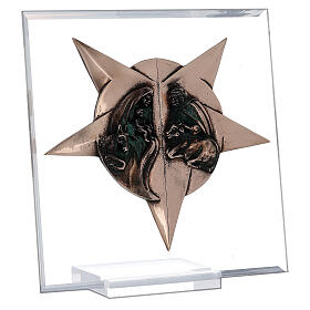 Star of Peace of Bethlehem, bronze and plexiglass, 22 cm