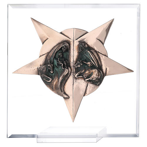 Star of Peace of Bethlehem, bronze and plexiglass, 22 cm 1