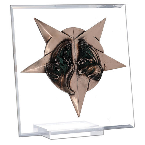 Star of Peace of Bethlehem, bronze and plexiglass, 22 cm 2