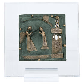 San Zeno Verona tile Annunciation bronze plex 15cm