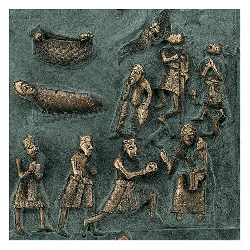Kachel von San Zeno aus Verona mit Christi Geburt, Hirten und den Heiligen Drei Kőnigen aus Bronze und Plexiglas, 15 cm 2
