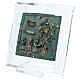 Baldosa San Zeno Verona Natividad Pastores Magos bronce plexiglás 15 cm s3