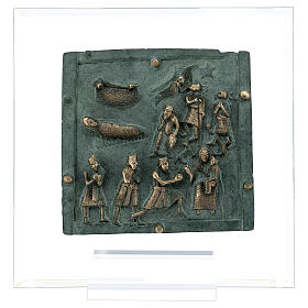Formella San Zeno Verona Natività Pastori Magi bronzo plex 15 cm