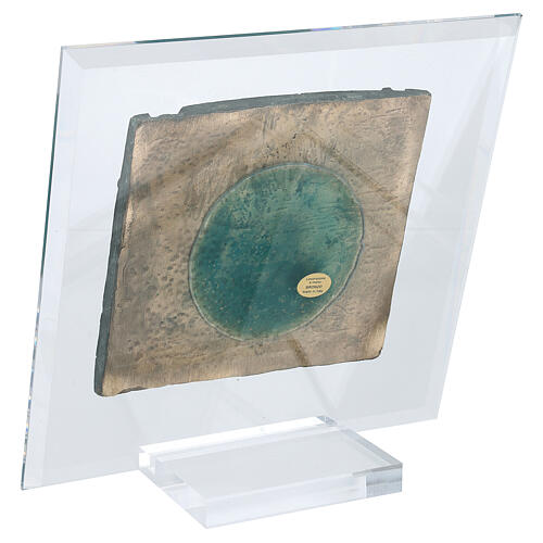 Płytka ścienna San Zeno Werona Narodziny Jezusa Pasterze Królowie, brąz pleskiglas 15 cm 4