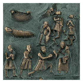 Ladrinho San Zeno de Verona Natividade pastores e Magos bronze e acrílico 15 cm