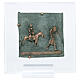 Bronze tile of the Flight from Egypt on plexiglass, San Zeno of Verona, 15 cm s1