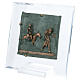 Bronze tile of the Flight from Egypt on plexiglass, San Zeno of Verona, 15 cm s3