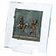 Baldosa San Zeno Verona Huida a Egipto bronce plexiglás 15 cm s3