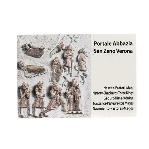 Kachel von San Zeno aus Verona mit Christi Geburt, Hirten und den Heiligen Drei Kőnigen aus Legierung mit kleinen Fűßen 7