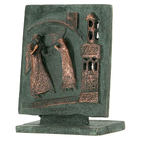Kachel von San Zeno aus Verona mit Darstellung der Verkűndigung aus Legierung mit Metallsockel