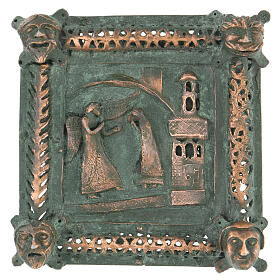 Kachel von San Zeno aus Verona mit Darstellung der Verkűndigung aus Legierung und mit Haken, 11 cm