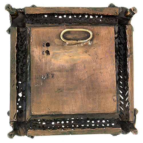 Alloy tile of the Annonciation with hook, San Zeno of Verona, 11 cm 4