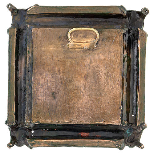 Kachel von San Zeno aus Verona mit Darstellung der Flucht aus Ägyptenaus Legierung mit Haken, 11 cm 4