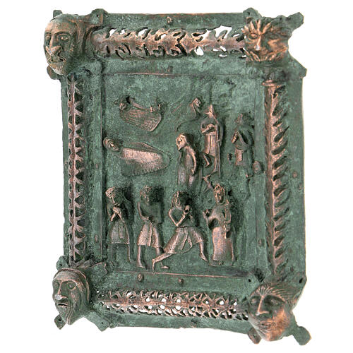 Alloy tile of the Nativity Scene with hook, San Zeno of Verona, 11 cm 1