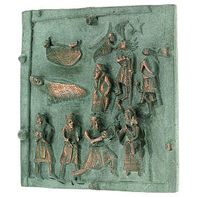 Kachel von San Zeno aus Verona mit Christi Geburt, Hirten und den Heiligen Drei Kőnigen aus Legierung mit Haken, 15 cm