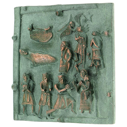 Alloy bas-relief of the Nativity Scene with hook, tile of San Zeno of Verona, 15 cm 2
