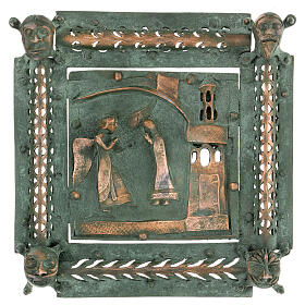 Kachel von San Zeno aus Verona mit Darstellung der Verkűndigung aus Legierung und mit Haken, 22 cm