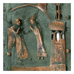 Kachel von San Zeno aus Verona mit Darstellung der Verkűndigung aus Legierung und mit Haken, 22 cm