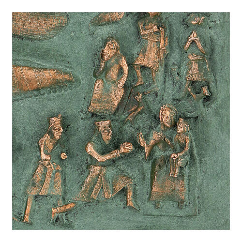 Kachel von San Zeno aus Verona mit Christi Geburt, Hirten und den Heiligen Drei Kőnigen aus Legierung mit Haken, 22 cm 2