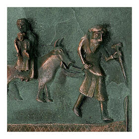Kachel von San Zeno aus Verona mit Darstellung der Flucht aus Ägyptenaus Legierung mit Haken, 22 cm