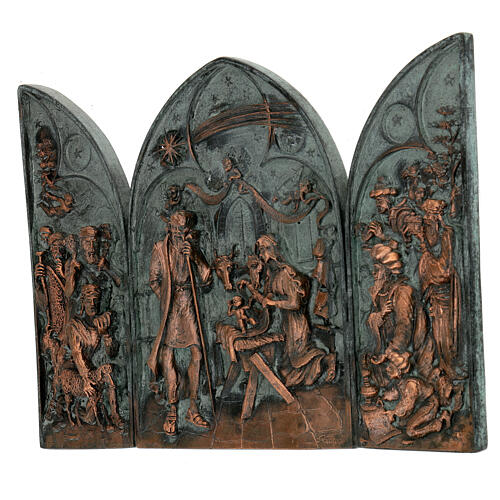 Alloy triptych of the Nativity Scene, 19 cm 2