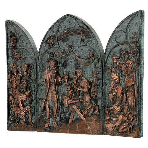 Alloy triptych of the Nativity Scene, 19 cm 3