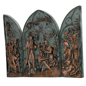 Triptych of the Nativity alloy 19 cm
