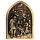 Bas-relief Nativity scene in golden marble dust 20 cm s1