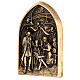 Bas-relief Nativity scene in golden marble dust 20 cm s2