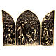 Trittico Natività polvere di marmo dorato 19 cm s1