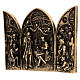 Triptych Nativity scene in golden marble dust 19 cm s2