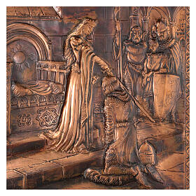 Picture of a princess knighting a young man, copper, 16.5x12.5 in
