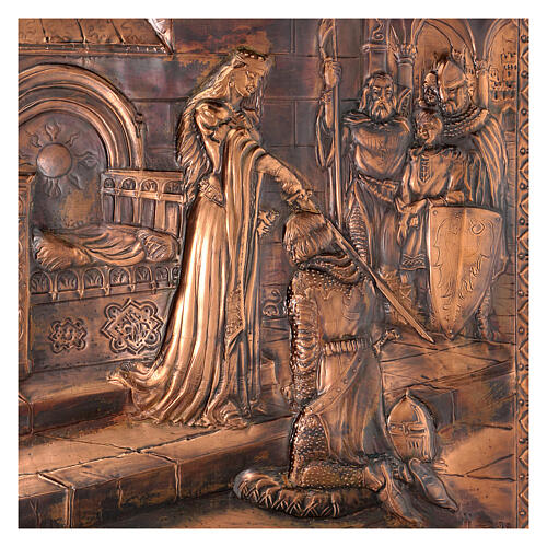 Picture of a princess knighting a young man, copper, 16.5x12.5 in 2