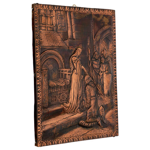 Picture of a princess knighting a young man, copper, 16.5x12.5 in 3