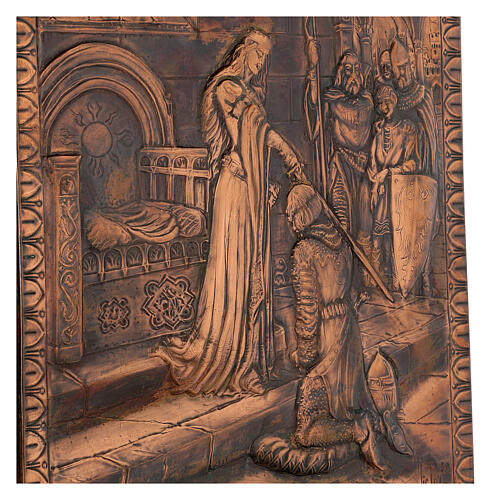 Picture of a princess knighting a young man, copper, 16.5x12.5 in 4
