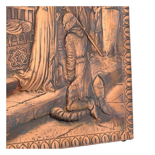 Picture of a princess knighting a young man, copper, 16.5x12.5 in 5