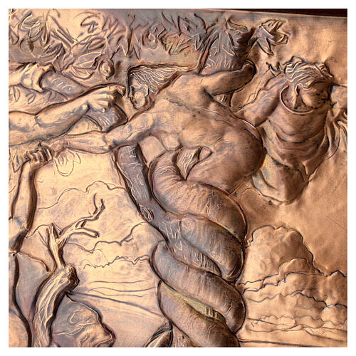 Baixo-relevo cobre Pecado Original Capela Sistina 45x75 cm 5