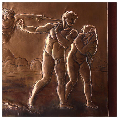 Baixo-relevo cobre Pecado Original Capela Sistina 45x75 cm 6