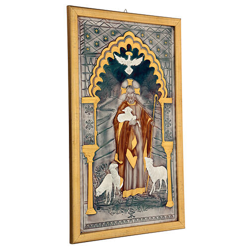 Quadro Buon Pastore rame cesellato  4