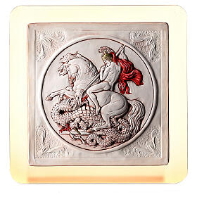 Picture of Saint George and the Dragon, glass and plaster